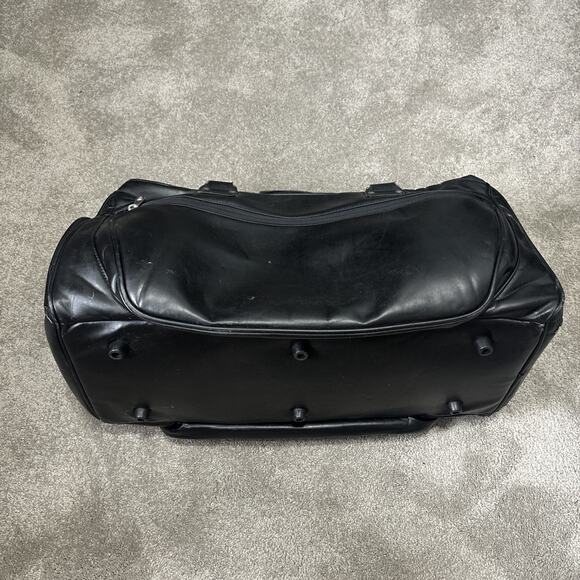 VTG Leather Nike Golf Weekender Duffel Bag Black Large - Picture 4 of 16